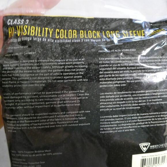 Maximum Safety Men's Large Shirt class 3 Hi-Visibility color black long sleeve - Picture 7 of 10